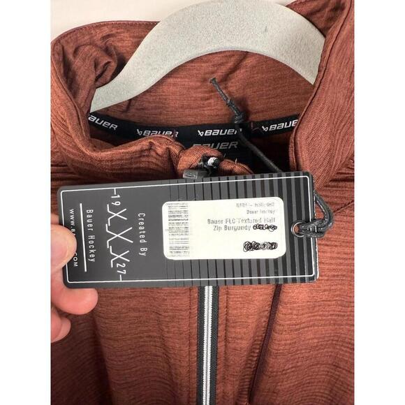 NWT Bauer Hockey FLC Textured Performance 1/2 Zip Pullover Clay (Multi Sizes) - Picture 2 of 3